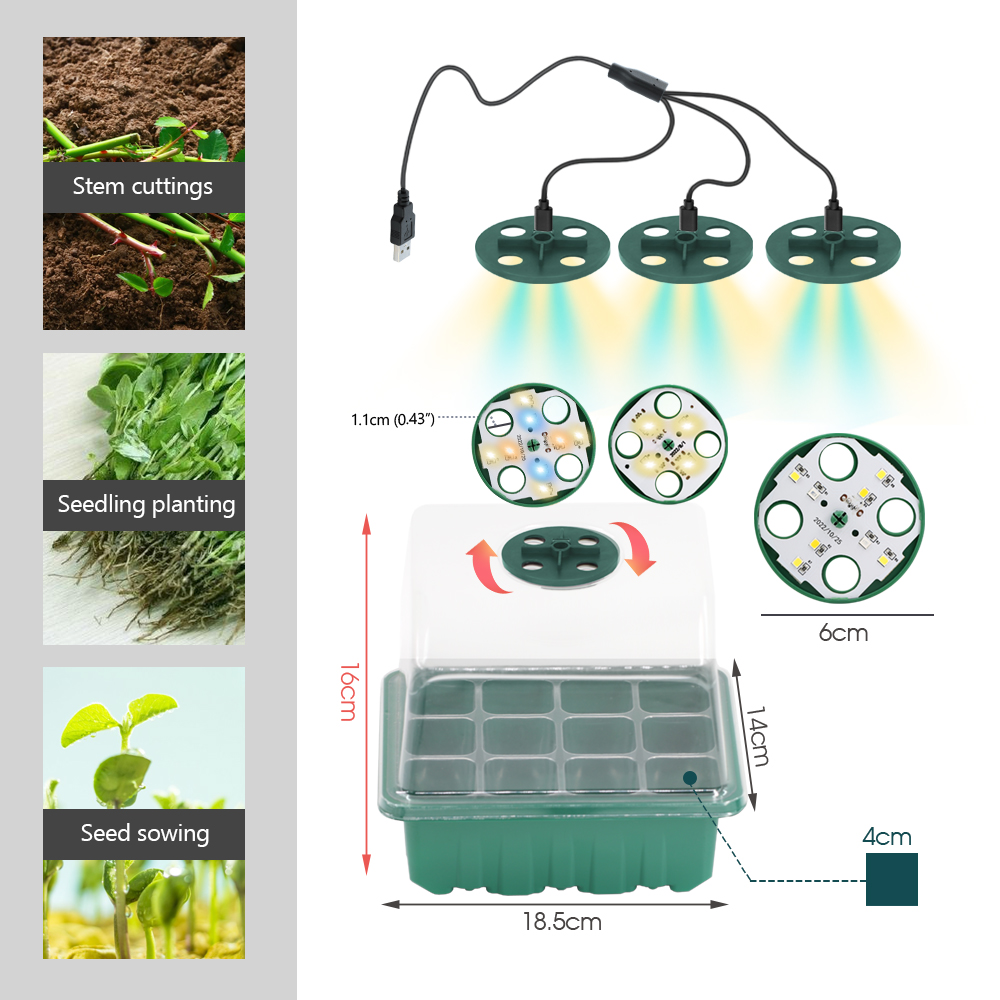 LED Nursery Pots with Grow Lig - đánh giá và giá Grow Light Led